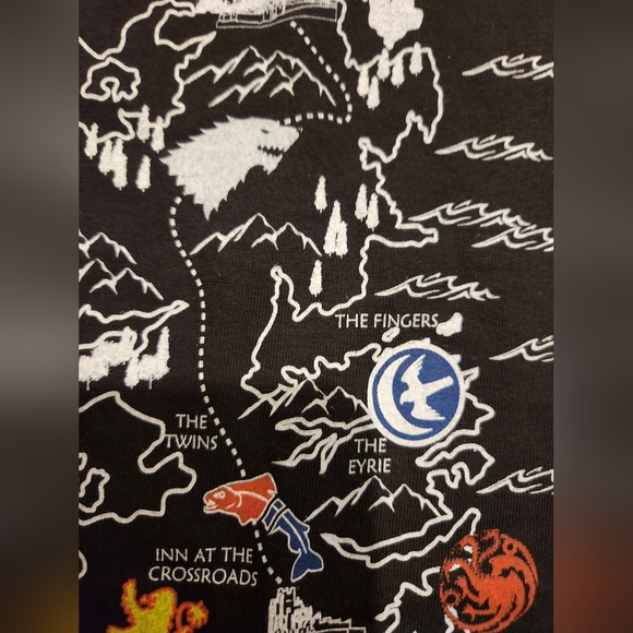 Game of Thrones T-Shirt "Choose Your House Wisely" on Front with Map NWOT - Picture 4 of 10
